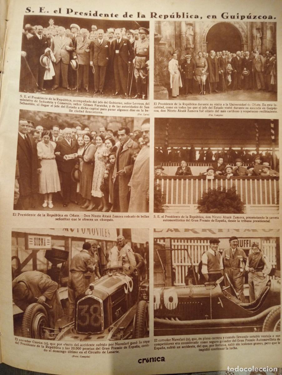 Coleccionismo de revistas y peri&oacute;dicos: REVISTA A&Ntilde; 1933 CONCHITA LEONARDO CHARLOT GRAN PREMIO DE ESPA&Ntilde;A COCHES LASARTE O&Ntilde;ATE CHIRON NUVOLARI