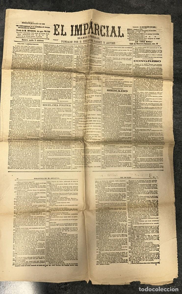 Coleccionismo de revistas y peri&oacute;dicos: PERIODICO ANTIGUO EL IMPARCIAL DE 22 DE MARZO DE 1890