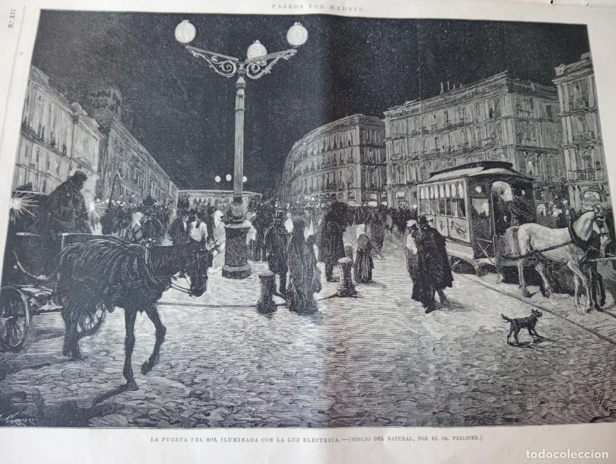 Coleccionismo de revistas y peri&oacute;dicos: REVISTA ENTERA A&Ntilde;O 1878 TRANVIA DE CABALLOS EN MADRID FAROLAS LUZ ELECTRICA EN MADRID