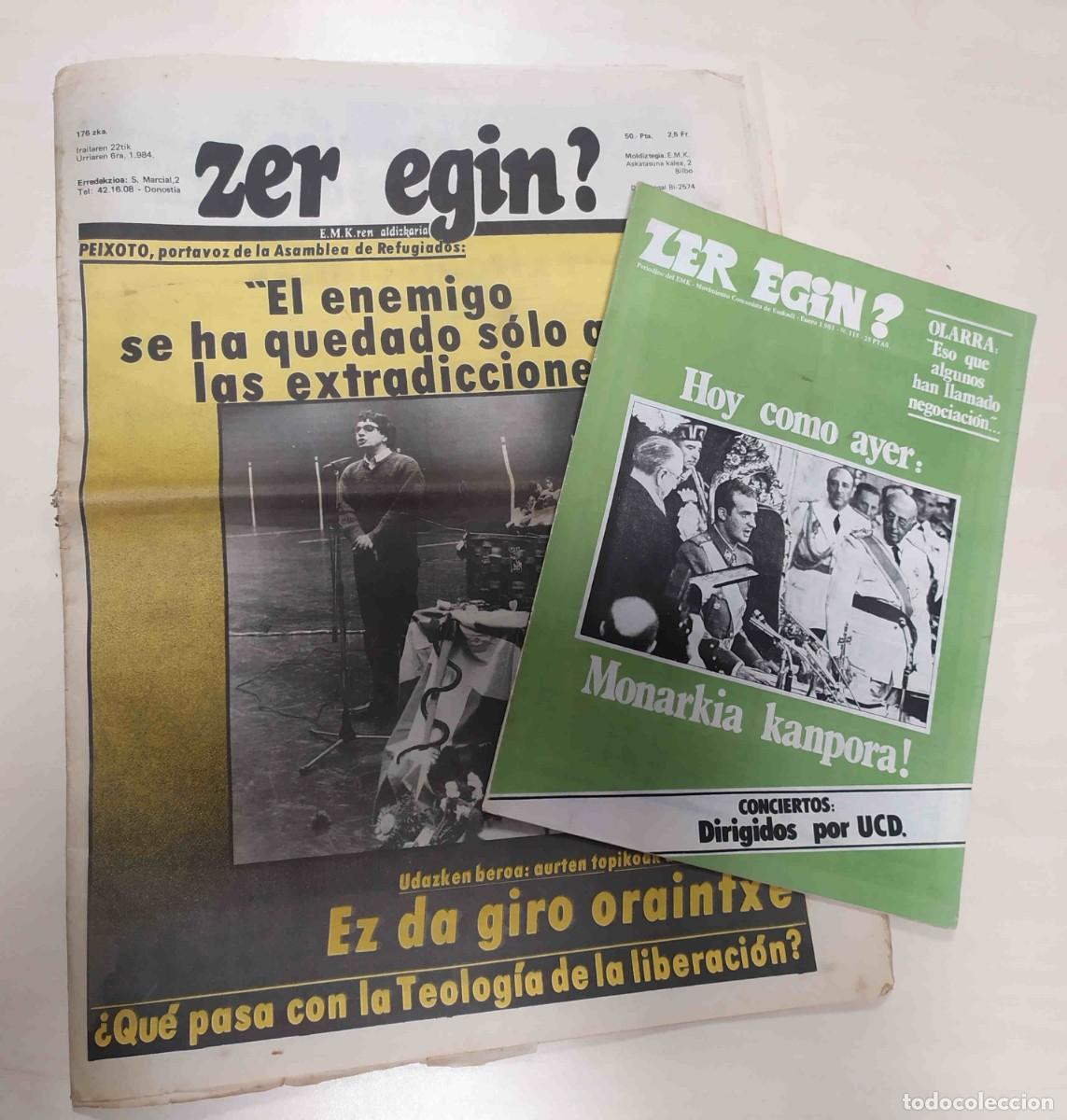 Coleccionismo de revistas y peri&oacute;dicos: Zer egin? 2 peri&oacute;dicos de EMK, 1981 y 1984. Movimiento Comunista de Euskadi