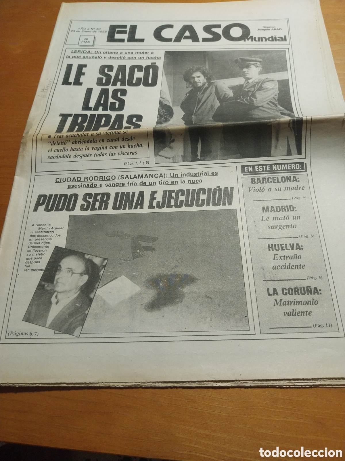Coleccionismo de revistas y peri&oacute;dicos: EL CASO 1988 BARBASTRO PALOS FRONTERA HUELVA CIUDAD RODRIGO MOSTOLES ALCALA D HENARES BANDA. ORENSE.