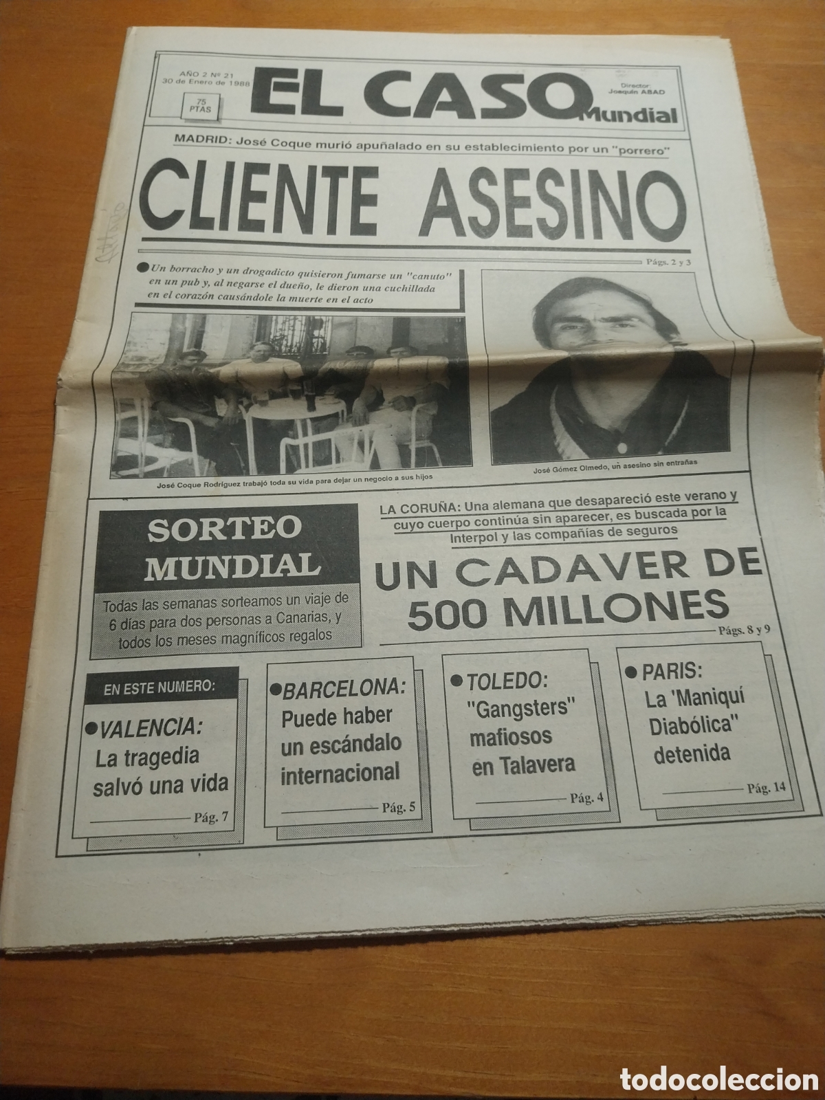 Coleccionismo de revistas y peri&oacute;dicos: EL CASO 1988 PUB CRTA VICALVARO MADRID. TALAVERA CAMARI&Ntilde;AS BAR ANDRES MELLADO . BRUJAS EDAD MEDIA