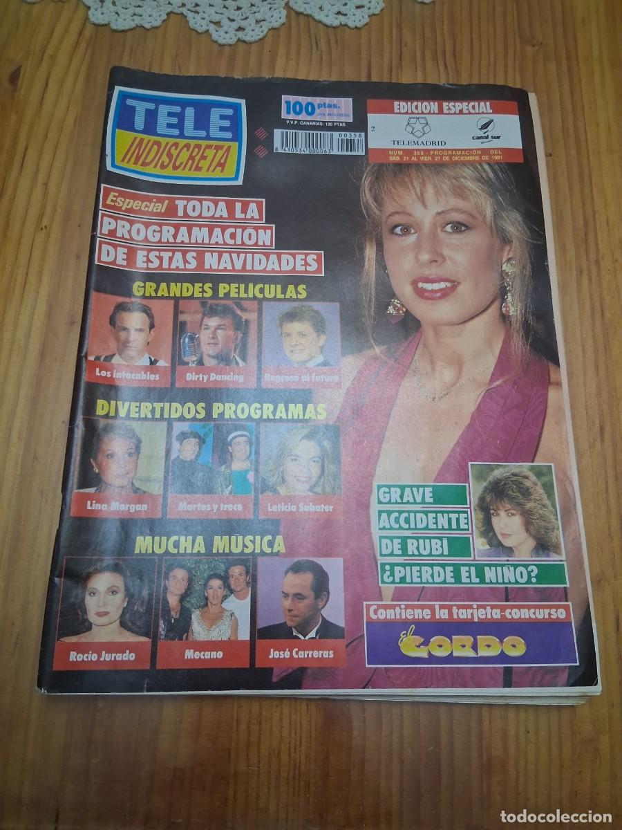 Coleccionismo de revistas y peri&oacute;dicos: Revista Tele indiscreta 358 Laura Valenzuela Rubi Leticia Sabater Santa Barbara