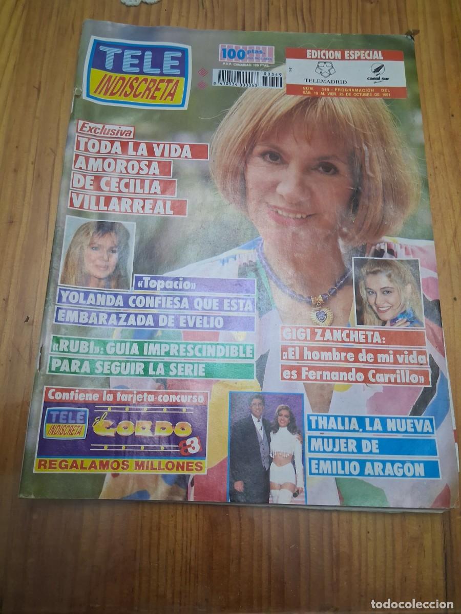 Coleccionismo de revistas y peri&oacute;dicos: Revista Tele indiscreta 349 Cecilia Villarreal Gigi Zanchetta Topacio Jordi Estadella