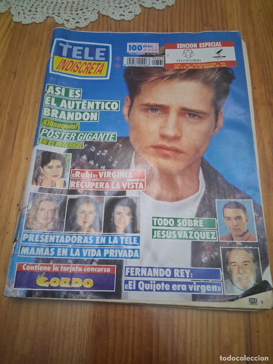 Coleccionismo de revistas y peri&oacute;dicos: Revista Tele indiscreta 365 Fernando Rey anuncio Disney coca cola Jes&uacute;s V&aacute;zquez