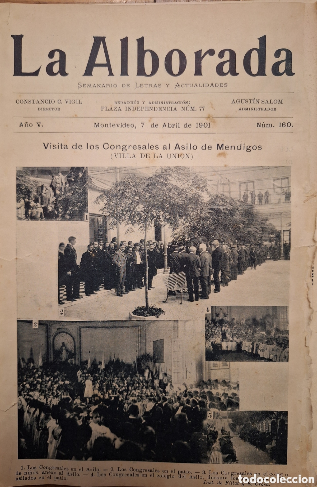 Coleccionismo de revistas y peri&oacute;dicos: REVISTA LA ALBORADA 160 ANTENOR SANCHEZ ESTANCIAS DE SORIANO 1901 ASILO DE MENDIGOS LA UNION