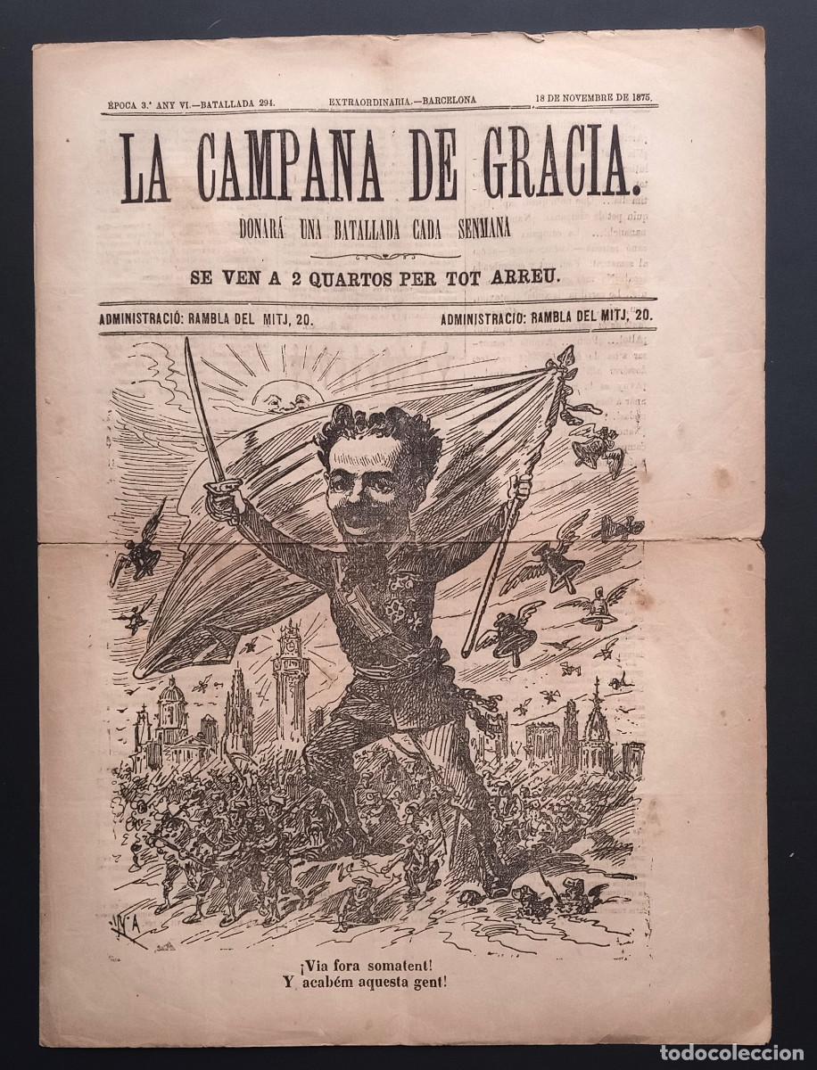 Coleccionismo de revistas y peri&oacute;dicos: LA CAMPANA DE GRACIA - &Eacute;POCA 3 ANY VI, BATALLADA 294 - 18 DE NOVEMBRE DE 1875