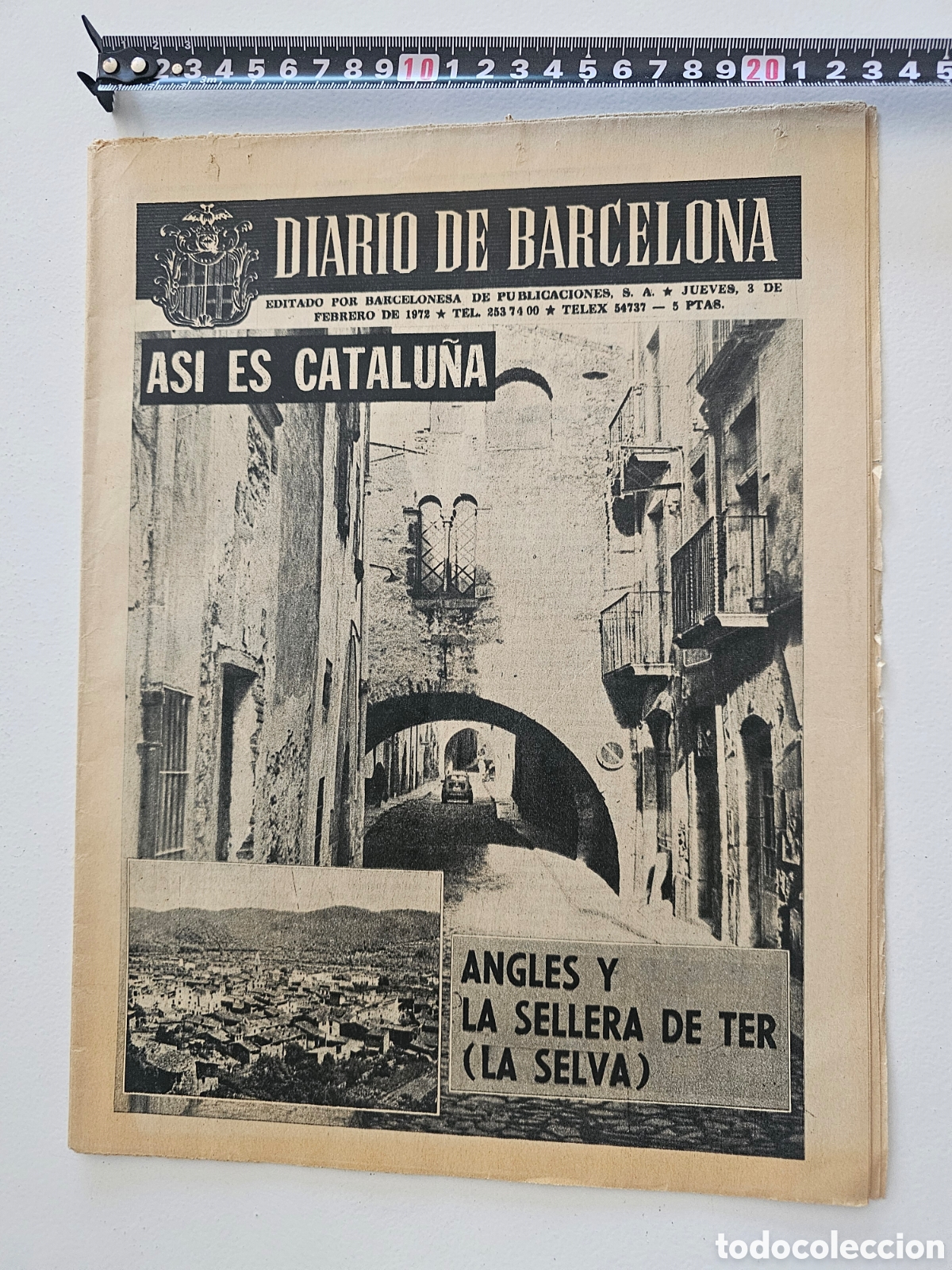 Coleccionismo de revistas y peri&oacute;dicos: ​Suplemento &rdquo;As&iacute; es Catalu&ntilde;a&rdquo; Diario de Barcelona (1972) - Especial Angl&eacute;s y La Sellera de Ter