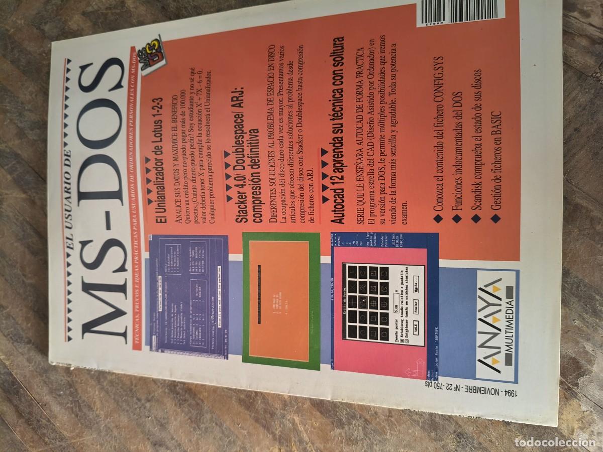 Coleccionismo de revistas y peri&oacute;dicos: El Usuario de MS-Dos 22. Anaya Multimedia.