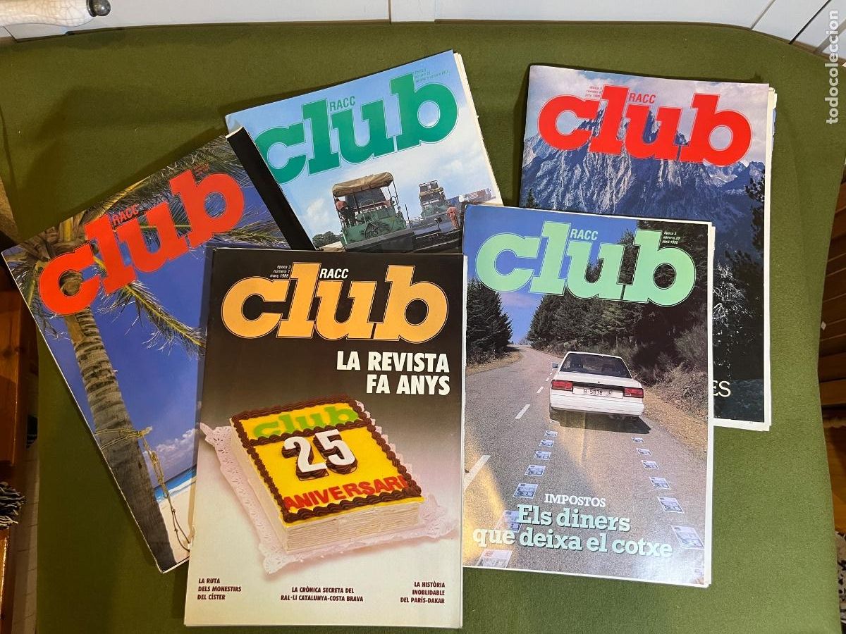 Coleccionismo de revistas y peri&oacute;dicos: Lote 5 revistas RACC Club a&ntilde;os 80 y 90 en catal&aacute;n Revista Autom&oacute;vil Club de Catalu&ntilde;a coleccionismo m