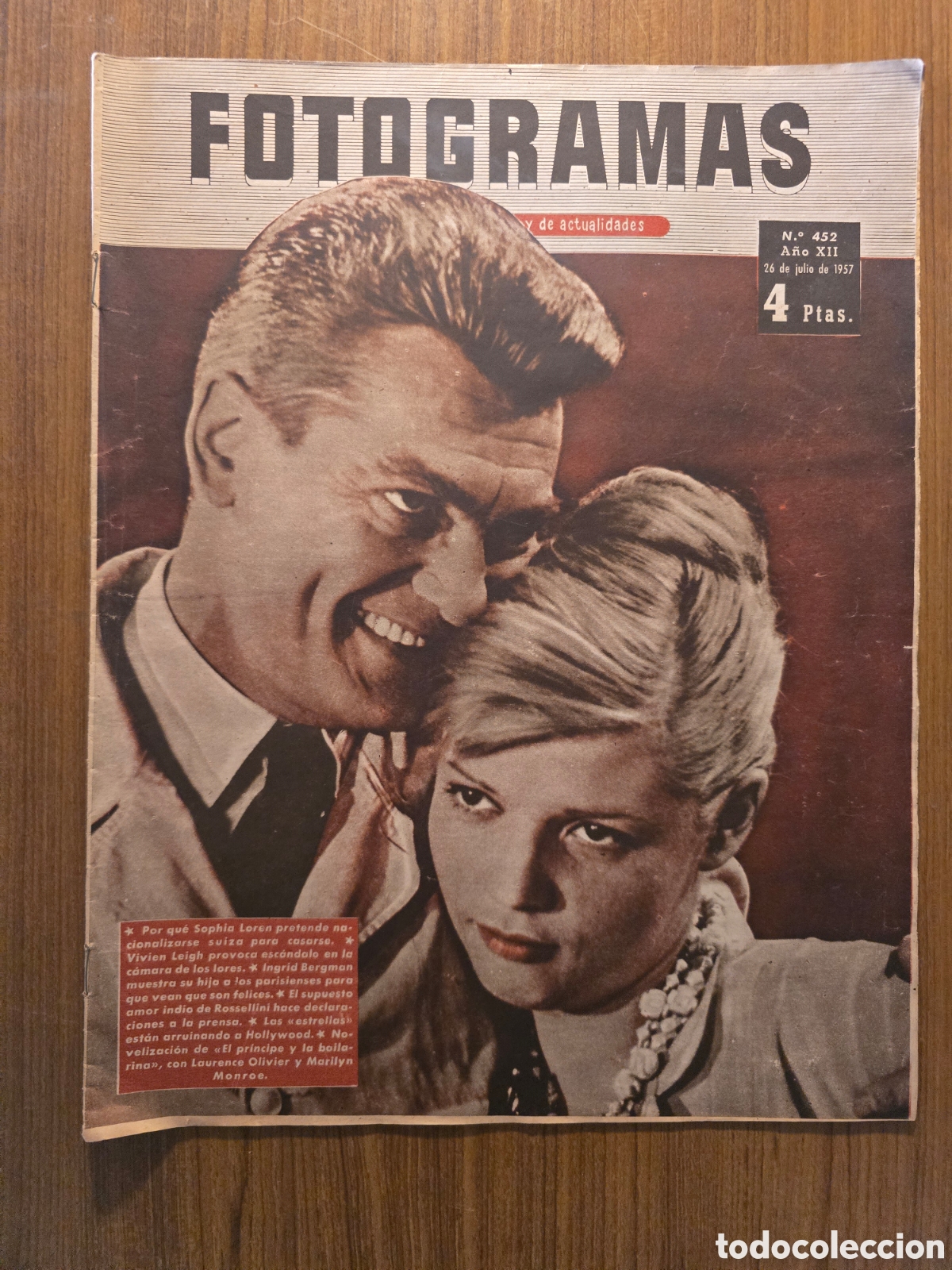 Collezionismo di Riviste e Giornali: FOTOGRAMAS,REVISTA CINEMATOGR&Aacute;FIA,NUMERO 452,A&Ntilde;O 1957