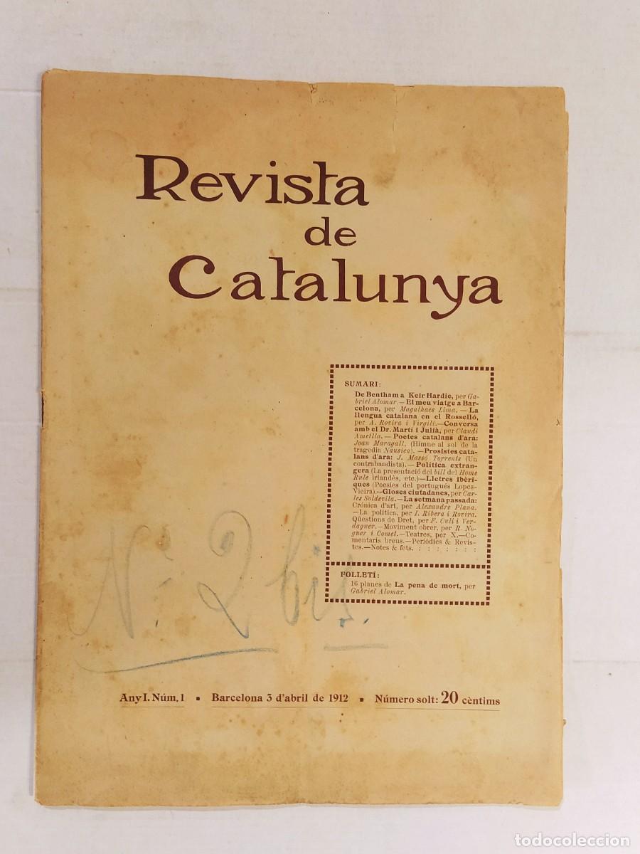 Coleccionismo de revistas y peri&oacute;dicos: REVISTA DE CATALUNYA - NUMERO 1 ANY 1912 - REVISTA ANTIGA CATALANA - VEURE FOTOS