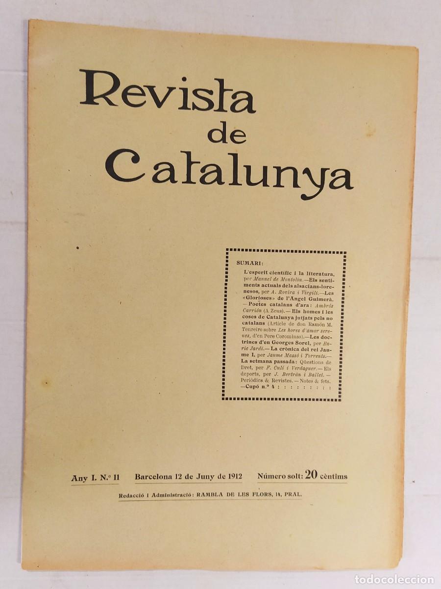 Coleccionismo de revistas y peri&oacute;dicos: REVISTA DE CATALUNYA - NUMERO 11 ANY 1912 - REVISTA ANTIGA CATALANA - VEURE FOTOS
