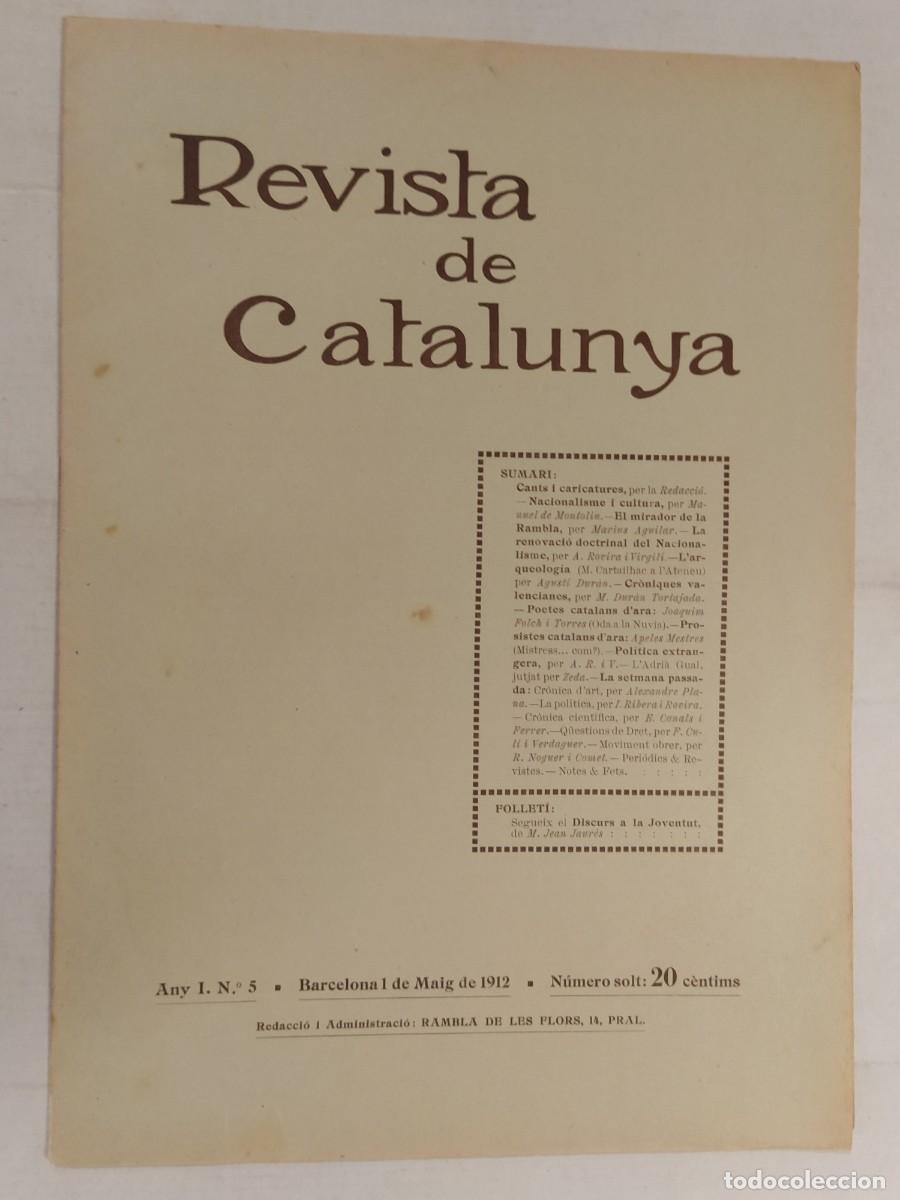 Coleccionismo de revistas y peri&oacute;dicos: REVISTA DE CATALUNYA - NUMERO 5 ANY 1912 - REVISTA ANTIGA CATALANA - VEURE FOTOS