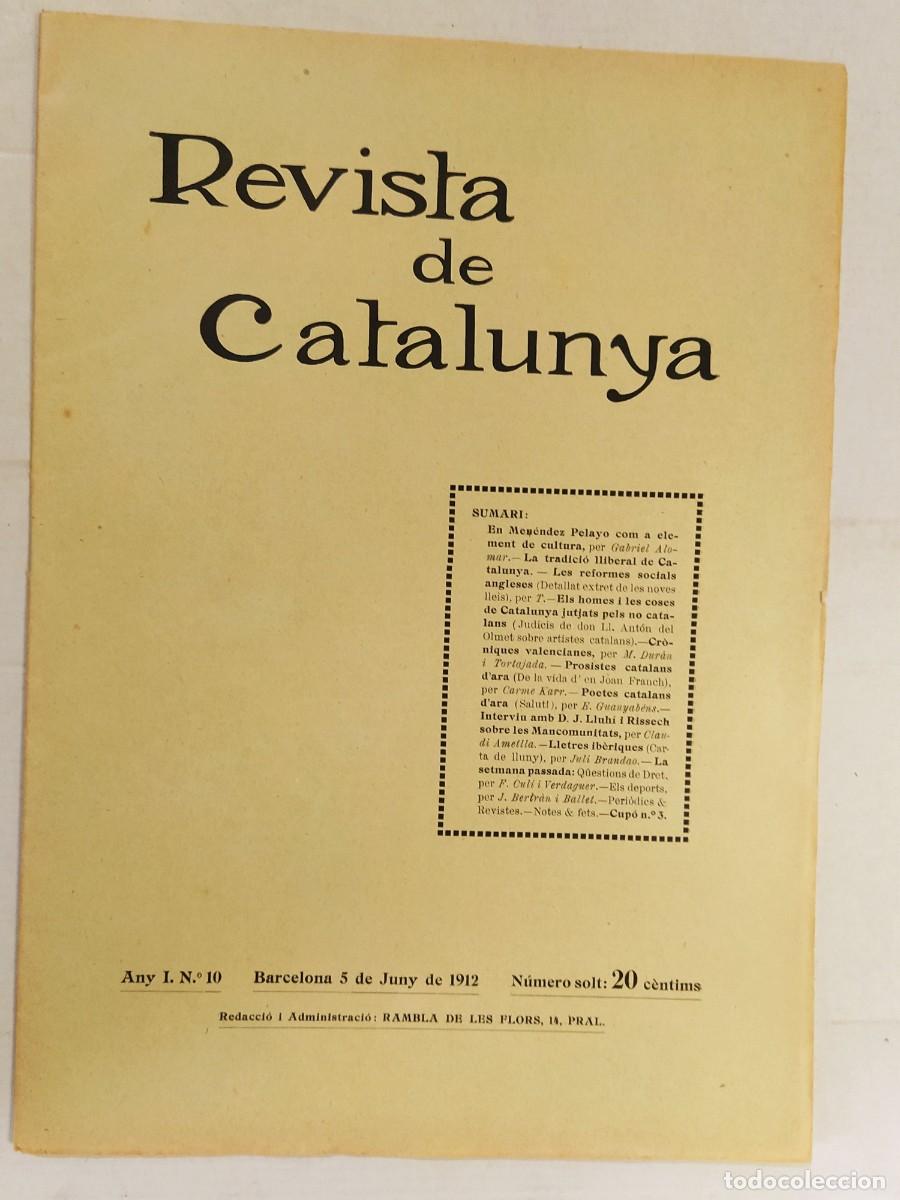 Coleccionismo de revistas y peri&oacute;dicos: REVISTA DE CATALUNYA - NUMERO 10 ANY 1912 - REVISTA ANTIGA CATALANA - VEURE FOTOS