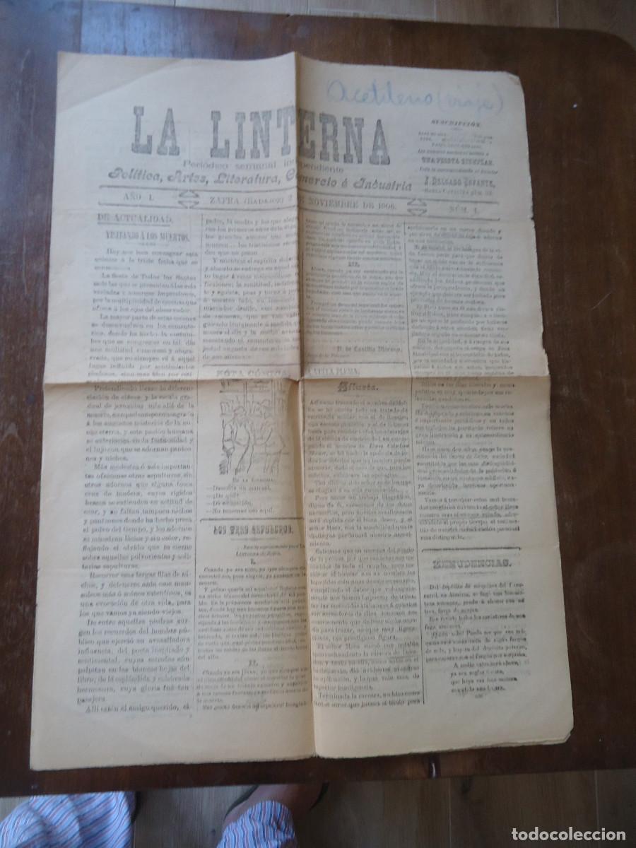 Collection Magazines and Newspapers: La Linterna. Peri&oacute;dico semanal independiente. Zafra (Badajoz). 1906