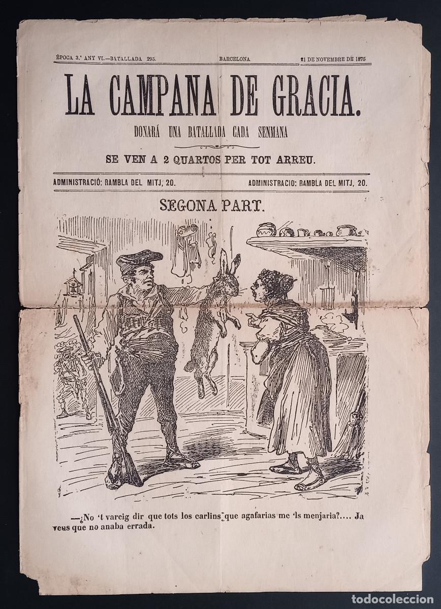Collection Magazines and Newspapers: LA CAMPANA DE GRACIA - &Eacute;POCA 3 ANY VI, BATALLADA 295 - 21 DE NOVEMBRE DE 1875