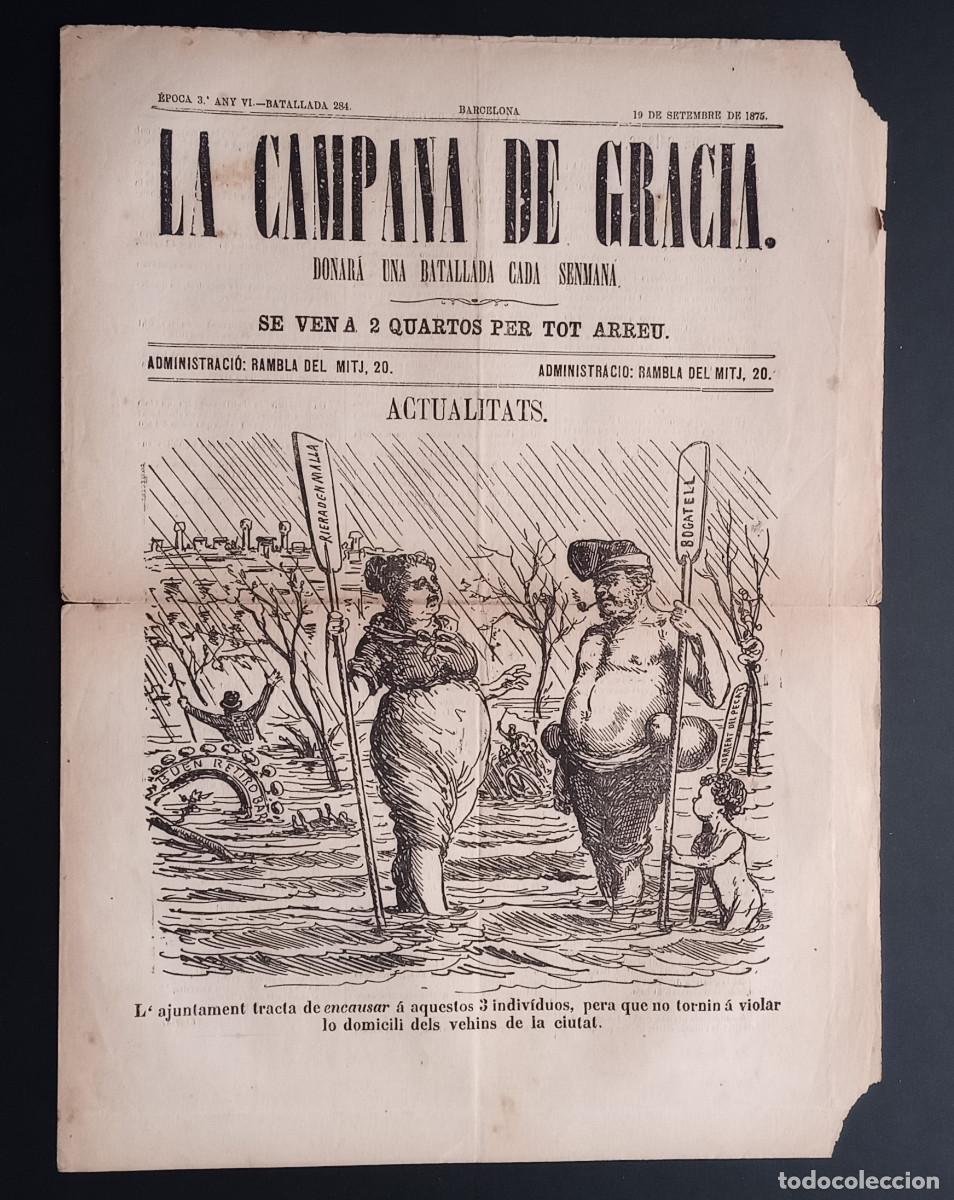 Collection Magazines and Newspapers: LA CAMPANA DE GRACIA - &Eacute;POCA 3 ANY VI, BATALLADA 284 - 19 DE SETEMBRE DE 1875