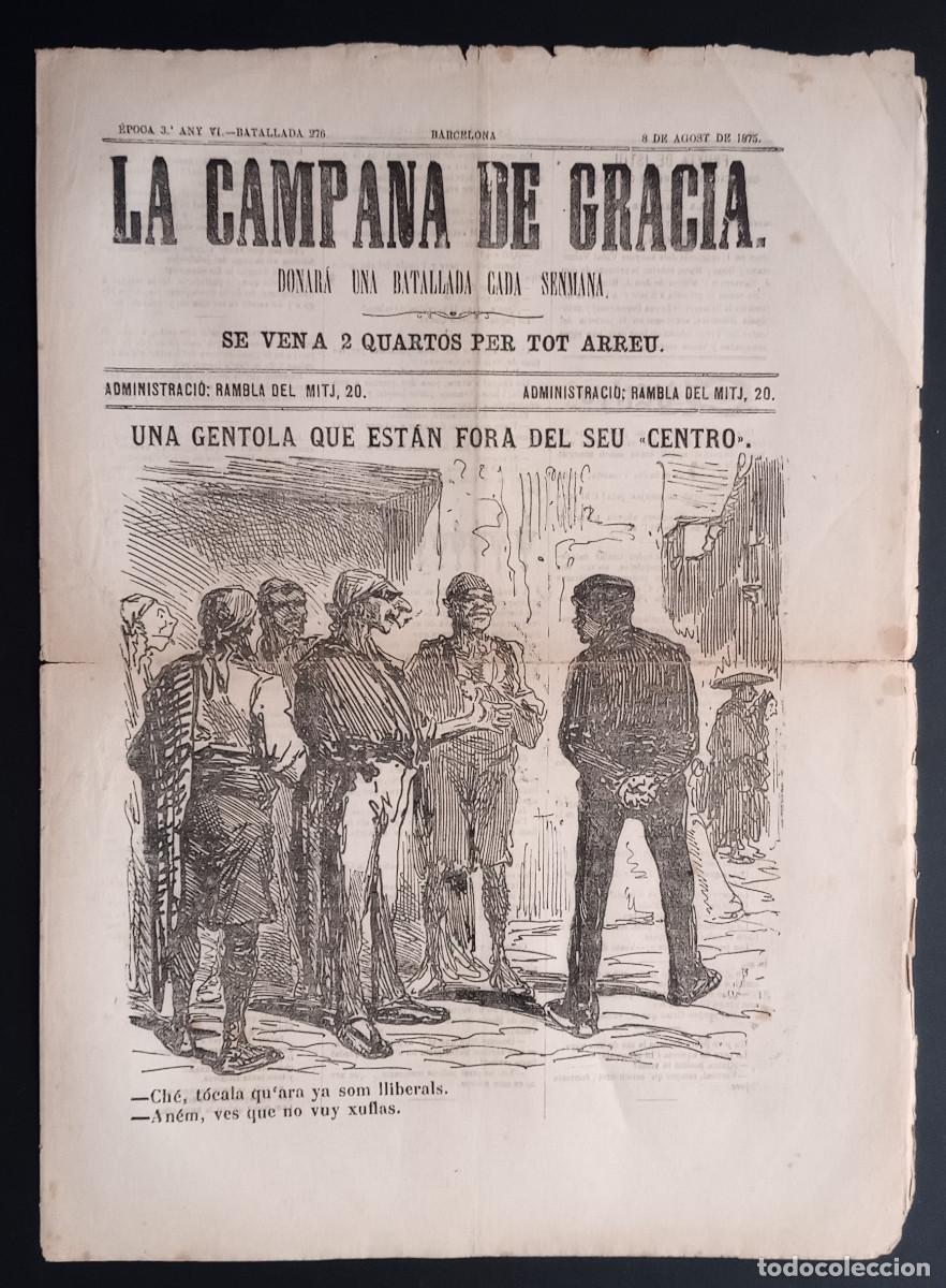 Collection Magazines and Newspapers: LA CAMPANA DE GRACIA - &Eacute;POCA 3 ANY VI, BATALLADA 276 - 8 DE AGOST DE 1875