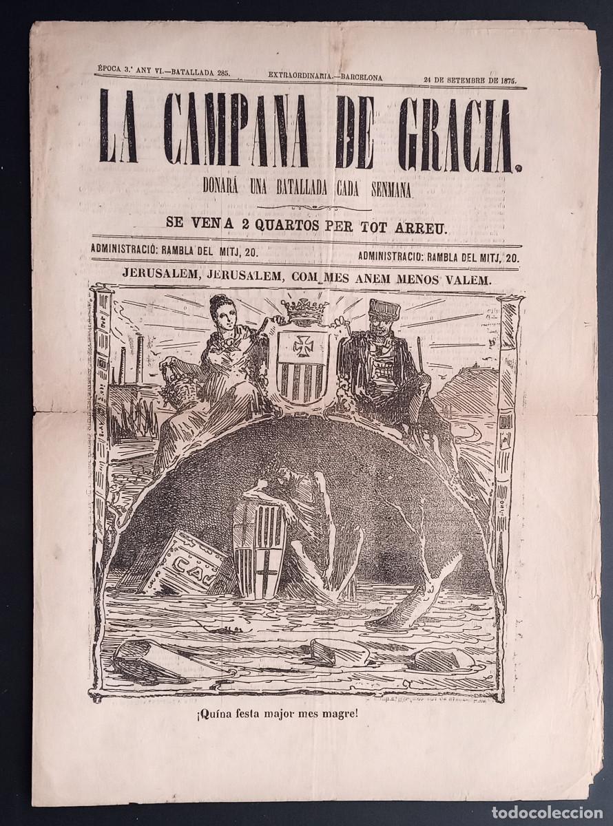 Collection Magazines and Newspapers: LA CAMPANA DE GRACIA - &Eacute;POCA 3 ANY VI, BATALLADA 285 - 24 DE SETEMBRE DE 1875