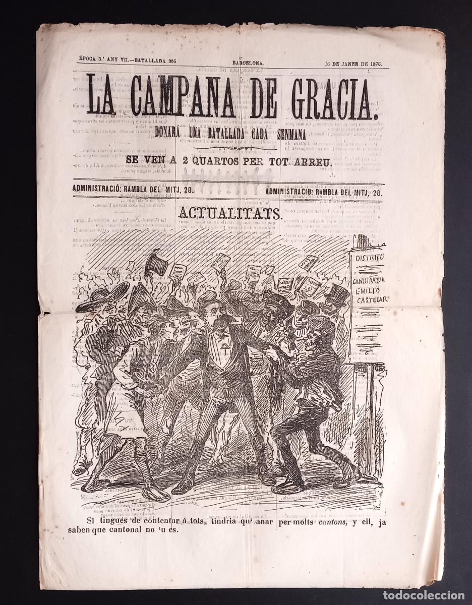 Collection Magazines and Newspapers: LA CAMPANA DE GRACIA - &Eacute;POCA 3 ANY VII, BATALLADA 305 - 16 DE JANER DE 1876