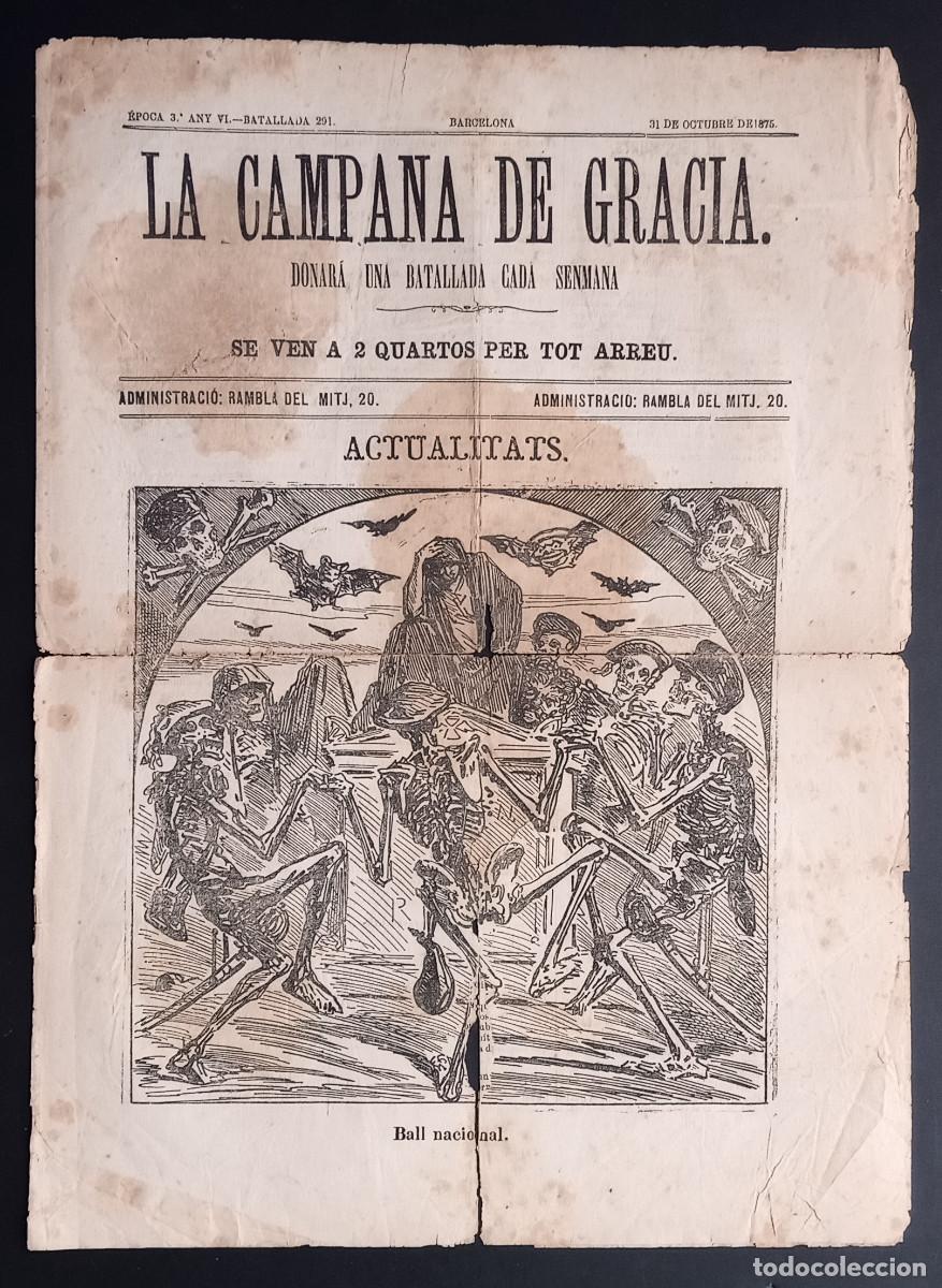 Collection Magazines and Newspapers: LA CAMPANA DE GRACIA - &Eacute;POCA 3 ANY VI, BATALLADA 291 - 31 DE OCTUBRE DE 1875