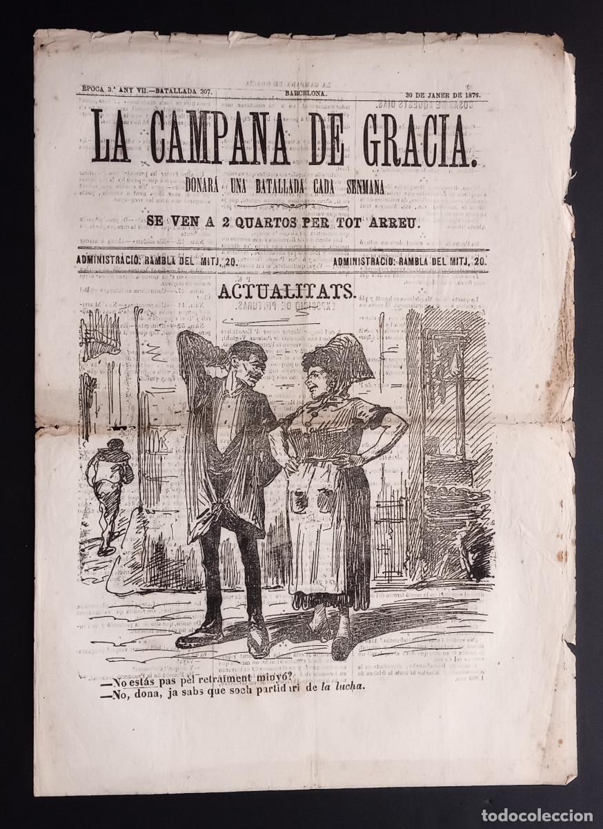 Collection Magazines and Newspapers: LA CAMPANA DE GRACIA - &Eacute;POCA 3 ANY VII, BATALLADA 307 - 30 DE JANER DE 1876