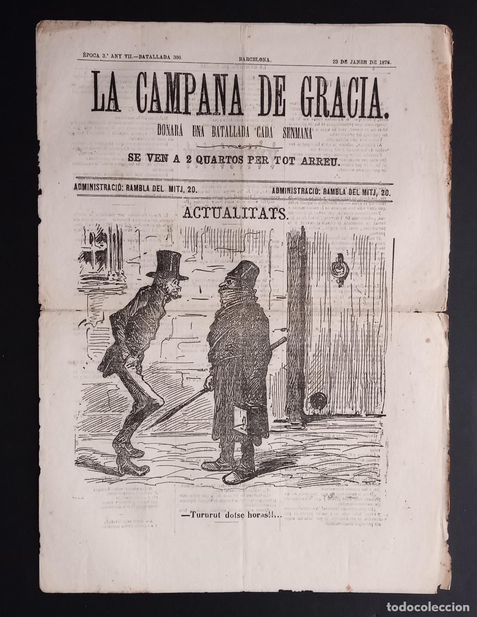 Collection Magazines and Newspapers: LA CAMPANA DE GRACIA - &Eacute;POCA 3 ANY VII, BATALLADA 306 - 23 DE JANER DE 1876