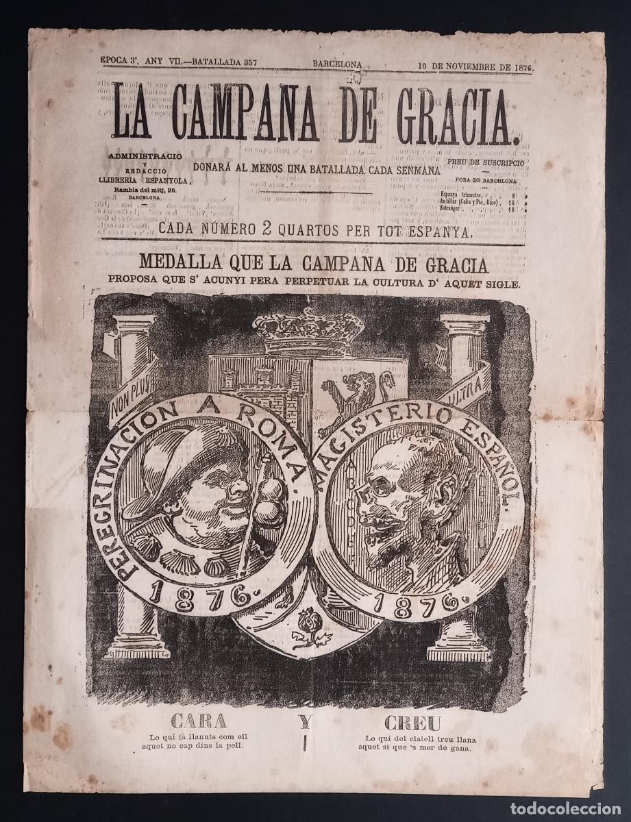Coleccionismo de revistas y peri&oacute;dicos: LA CAMPANA DE GRACIA - &Eacute;POCA 3 ANY VII, BATALLADA 357 - 10 DE NOVIEMBRE DE 1876