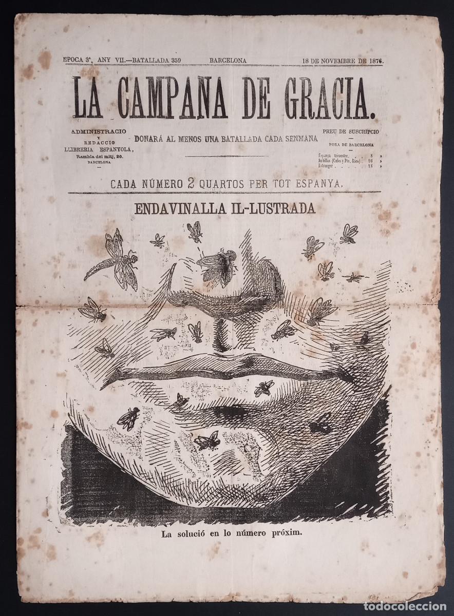 Coleccionismo de revistas y peri&oacute;dicos: LA CAMPANA DE GRACIA - &Eacute;POCA 3 ANY VII, BATALLADA 359 - 18 DE NOVEMBRE DE 1876