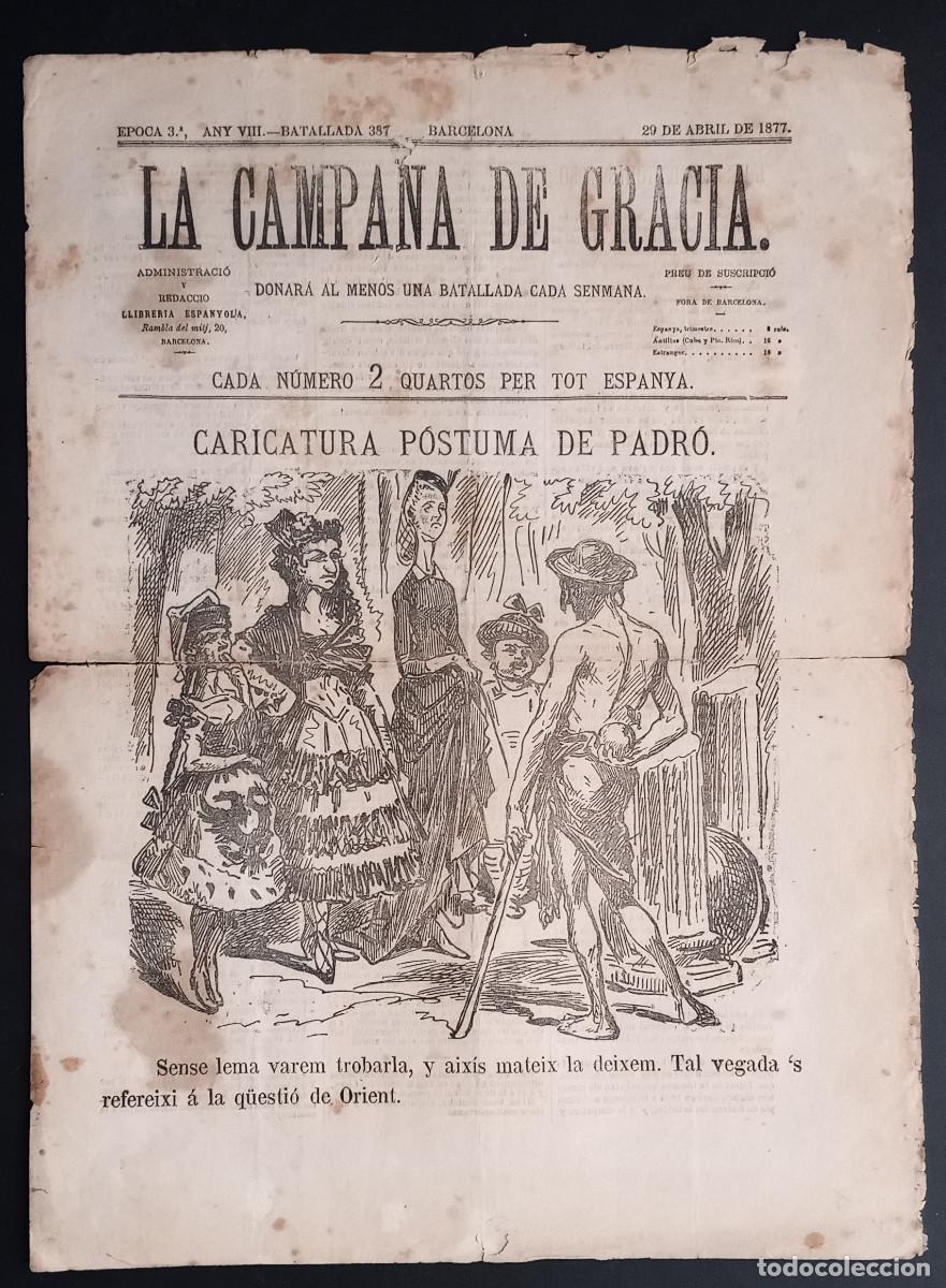 Coleccionismo de revistas y peri&oacute;dicos: LA CAMPANA DE GRACIA - &Eacute;POCA 3 ANY VIII, BATALLADA 387 - 29 DE ABRIL DE 1877