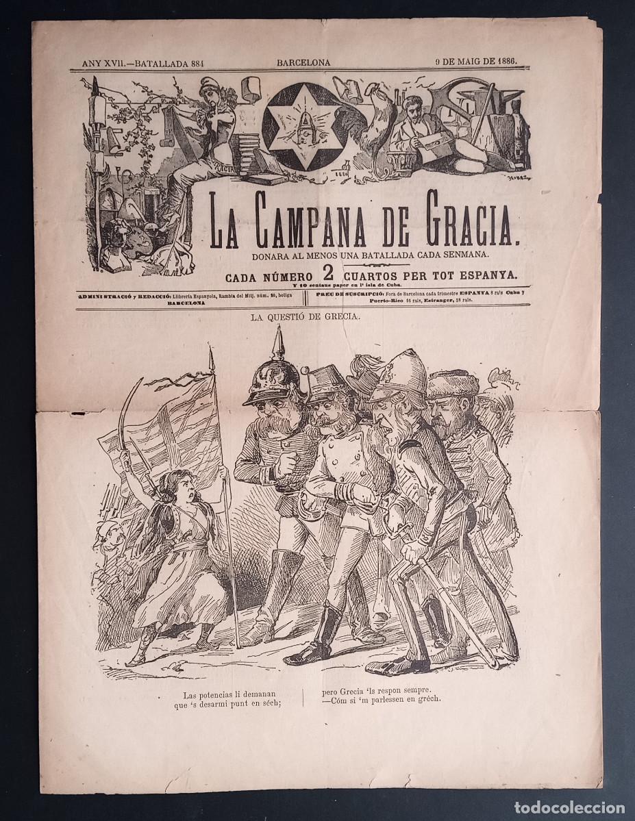 Sammeln von Zeitschriften und Zeitungen: LA CAMPANA DE GRACIA - ANY XVII, BATALLADA 884 - 9 DE MAIG DE 1886