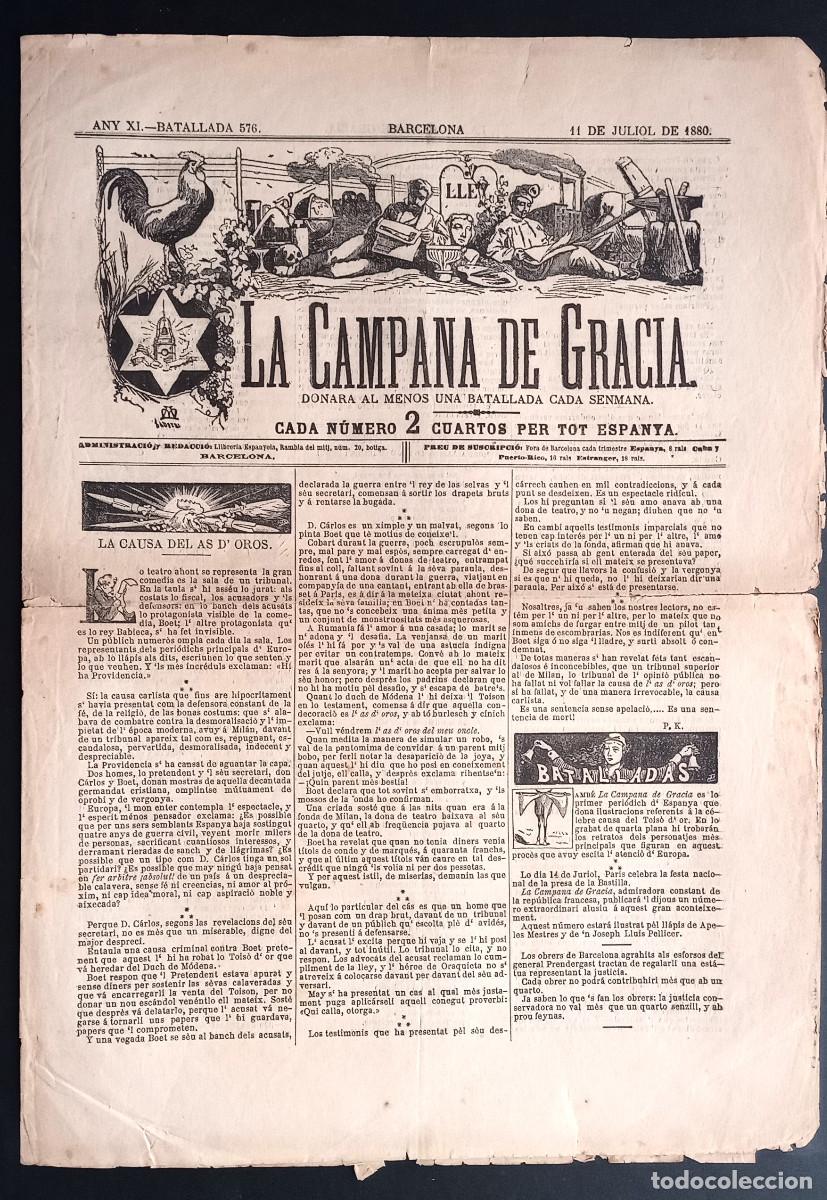 Sammeln von Zeitschriften und Zeitungen: LA CAMPANA DE GRACIA - ANY XI, BATALLADA 576 - 11 DE JULIOL DE 1880