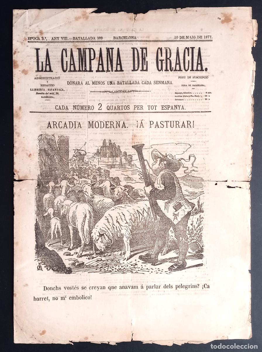 Collection Magazines and Newspapers: LA CAMPANA DE GRACIA - EPOCA 3 ANY VIII, BATALLADA 389 - 10 DE MAIG DE 1877