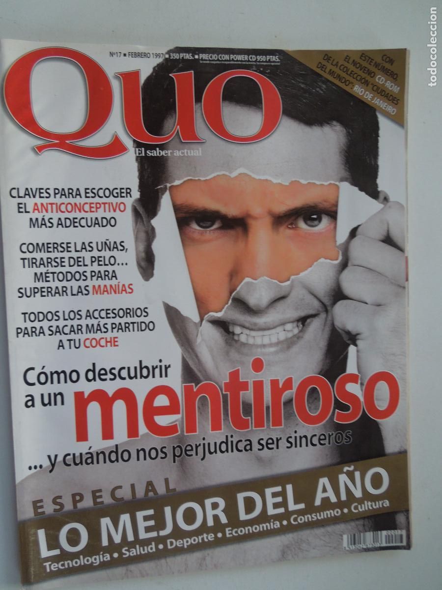 Coleccionismo de revistas y peri&oacute;dicos: QUO REVISTA EL SABER ACTUAL N&ordm; 17 -FEBRERO 1997-COMO DESCUBRIR A UN MENTIROSO