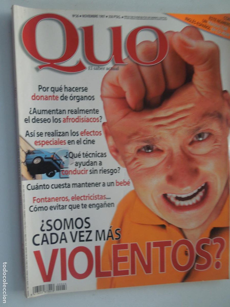 Coleccionismo de revistas y peri&oacute;dicos: QUO REVISTA EL SABER ACTUAL N&ordm; 26 -NOVIEMBRE 1997-&iquest;SOMOS CADA VEZ MAS VIOLENTOS?
