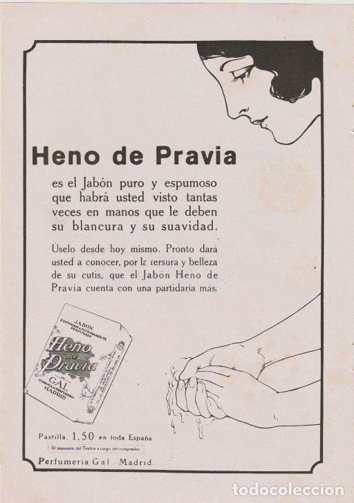Collezionismo di Riviste e Giornali: Publicidad jab&oacute;n Heno de Pravia de perfumer&iacute;a Gal - 1926