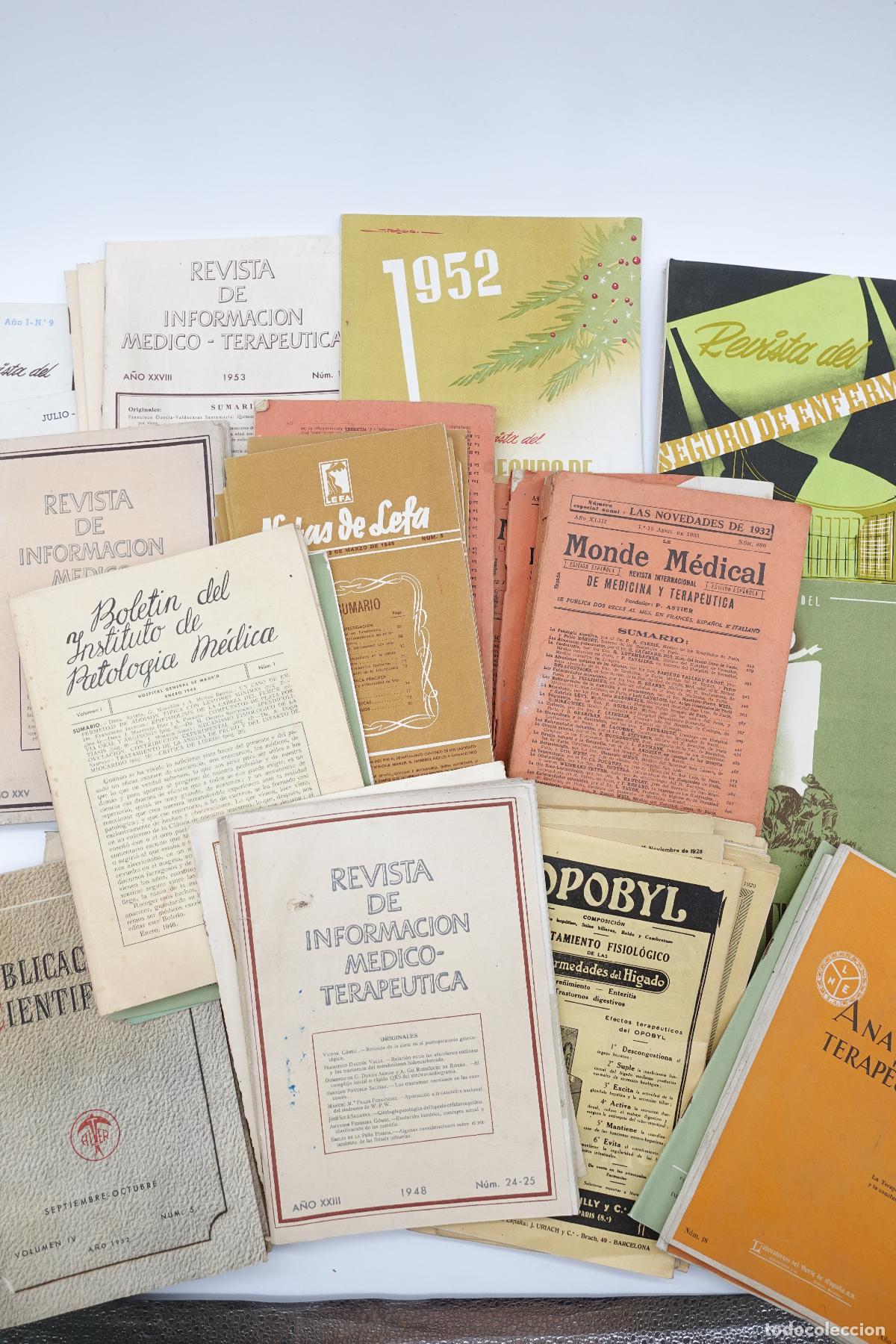 Collectionnisme de Revues et Journaux: CURIOSO LOTE DE REVISTAS M&Eacute;DICAS Y PUBLICACIONES FARMACIA MEDICOS SANITARIAS ANTIGUAS A&Ntilde;OS 40-50