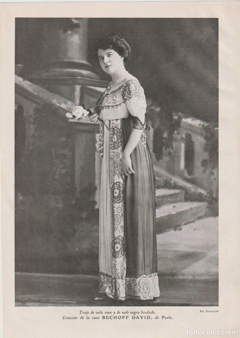 Coleccionismo de revistas y peri&oacute;dicos: * MODA FEMENINA * Modelo Bechoff David de Par&iacute;s - 1910