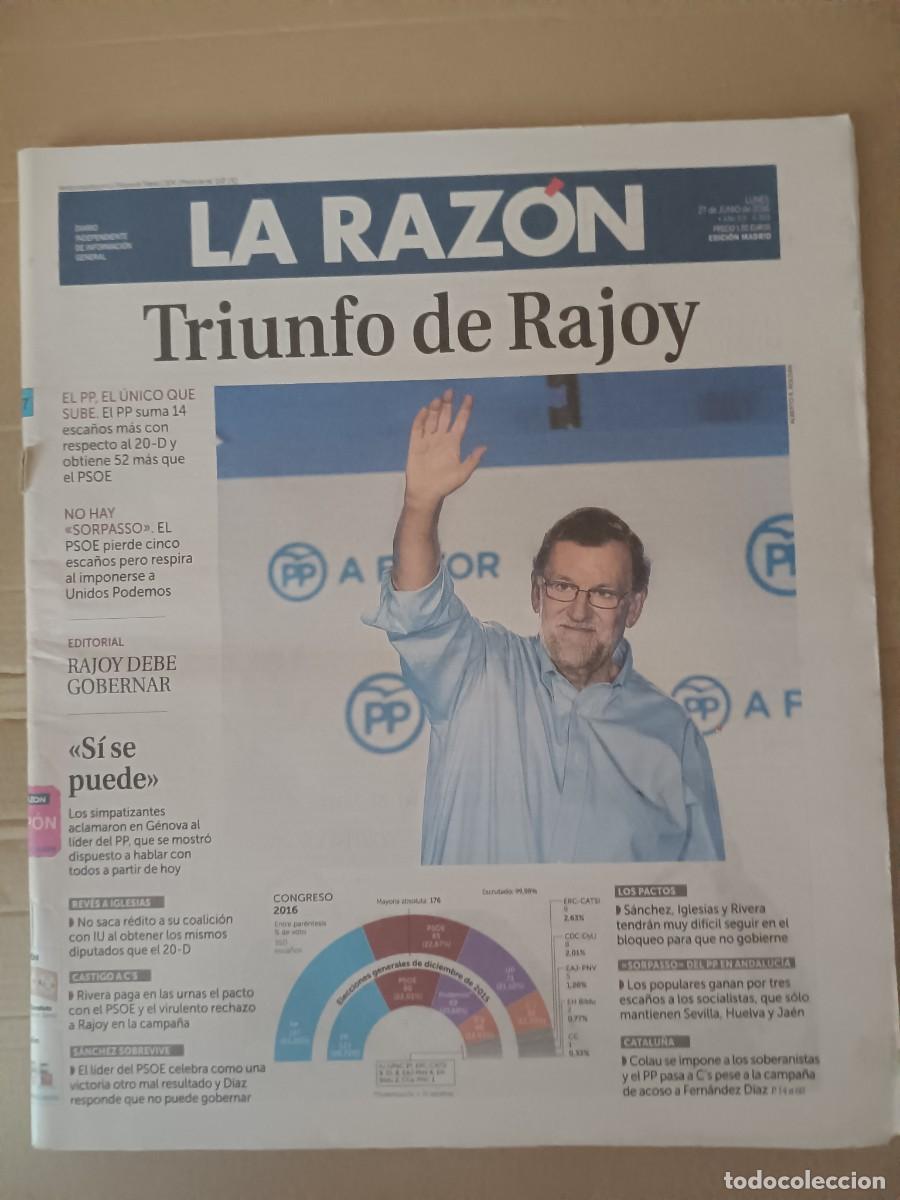 Coleccionismo de revistas y peri&oacute;dicos: La Raz&oacute;n correspondiente al lunes 27 de junio de 2016