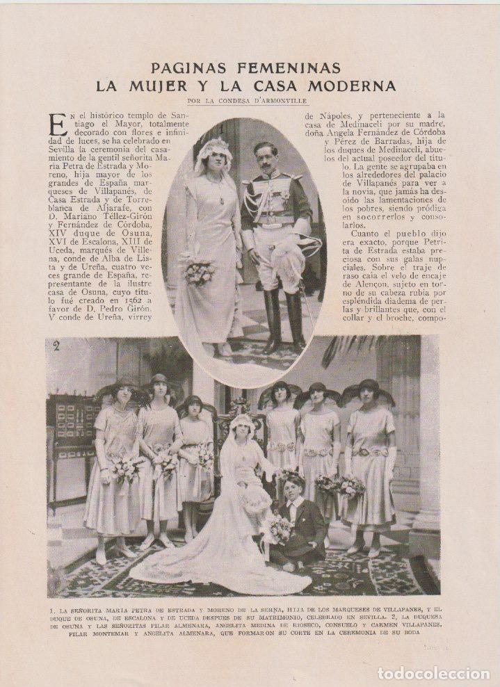 Coleccionismo de revistas y peri&oacute;dicos: * BODAS * Mar&iacute;a Petra de Estrada y Moreno de la Serna; Mercedes Bernaldo de Quir&oacute;s... -1921