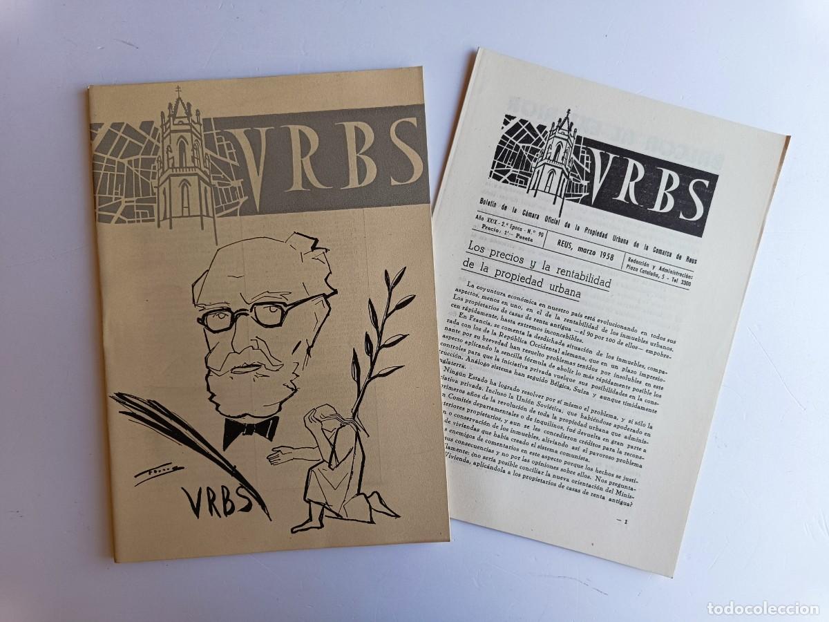 Coleccionismo de revistas y peri&oacute;dicos: REVISTA URBS - REUS - NUMERO 90 - MARZO 1958 - DISPONGO DE OTROS NUMEROS DE REVISTAS URBS.