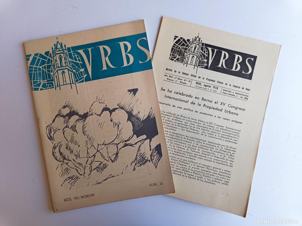 Coleccionismo de revistas y peri&oacute;dicos: REVISTA URBS - REUS - NUMERO 93 - AGOSTO 1958 - DISPONGO DE OTROS NUMEROS DE REVISTAS URBS.