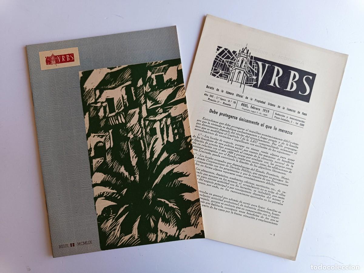 Coleccionismo de revistas y peri&oacute;dicos: REVISTA URBS - REUS - NUMERO 98 - FEBRERO 1959 - DISPONGO DE OTROS NUMEROS DE REVISTAS URBS.