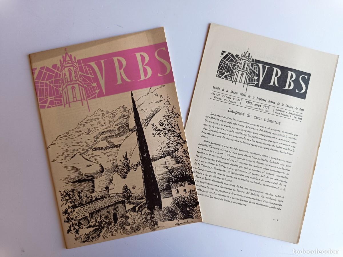 Coleccionismo de revistas y peri&oacute;dicos: REVISTA URBS - REUS - NUMERO 101 - MAYO 1959 - DISPONGO DE OTROS NUMEROS DE REVISTAS URBS.