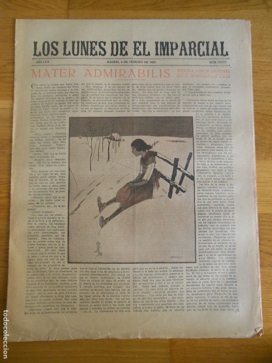 Sammeln von Zeitschriften und Zeitungen: 1923 PERI&Oacute;DICO LOS LUNES DE EL IMPARCIAL MADRID - HERNANDEZ CATA CUBA BARTOLOZZI ZACCONI BERGAMIN