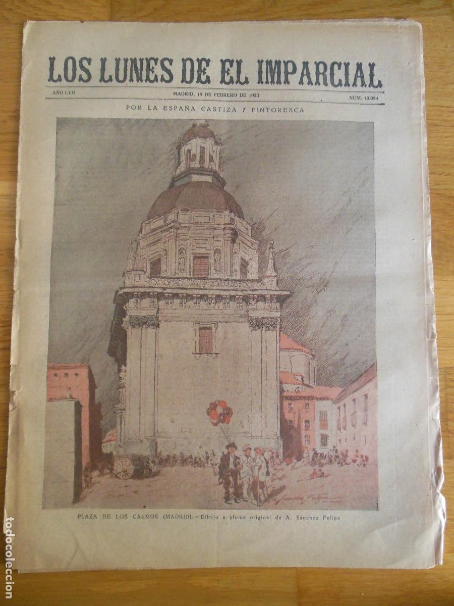 Coleccionismo de revistas y peri&oacute;dicos: 1923 PERI&Oacute;DICO LOS LUNES DE EL IMPARCIAL MADRID - PLAZA LOS CARROS EUGENIO D'ORS GOMEZ DE LA SERNA