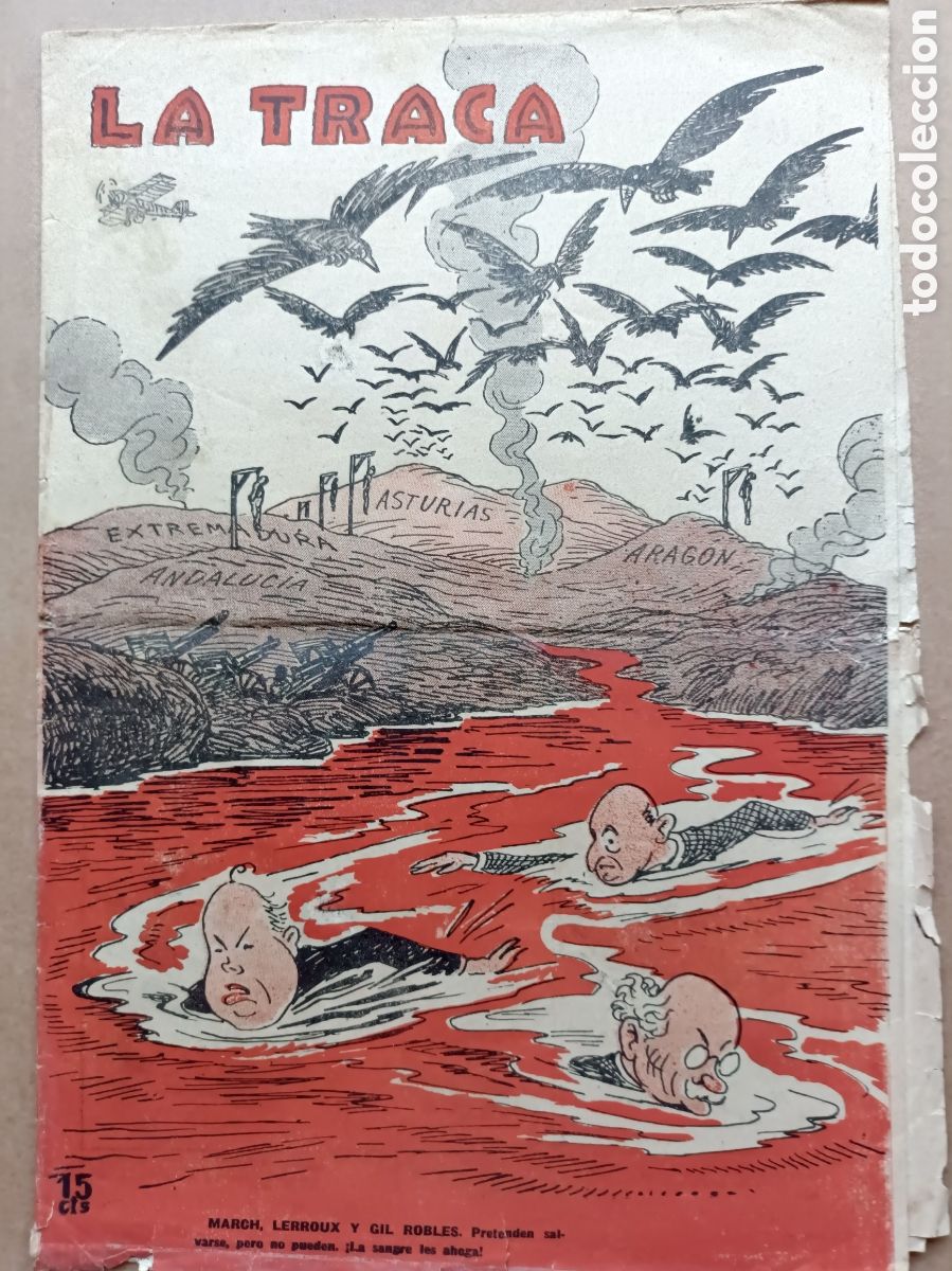 Colecionismo de Revistas e Jornais: Revista La Traca Valencia 23 septiembre 1936 n&ordm; 1153 Guerra Civil Segunda Rep&uacute;blica Espa&ntilde;ola