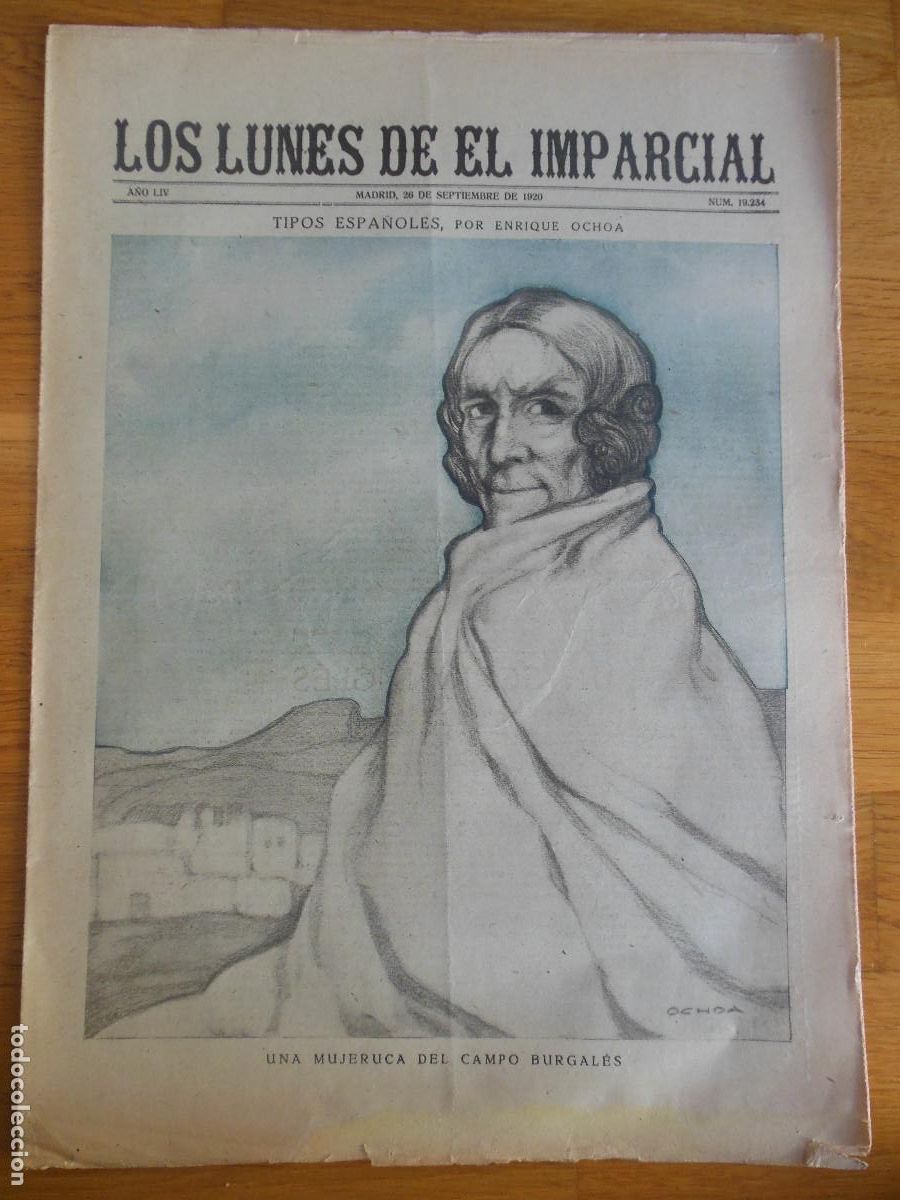 Collection Magazines and Newspapers: 1920 PERI&Oacute;DICO LOS LUNES DE EL IMPARCIAL MADRID - BURGOS ENRIQUE OCHOA BENITO FEIJOO OVIEDO ARDAVIN