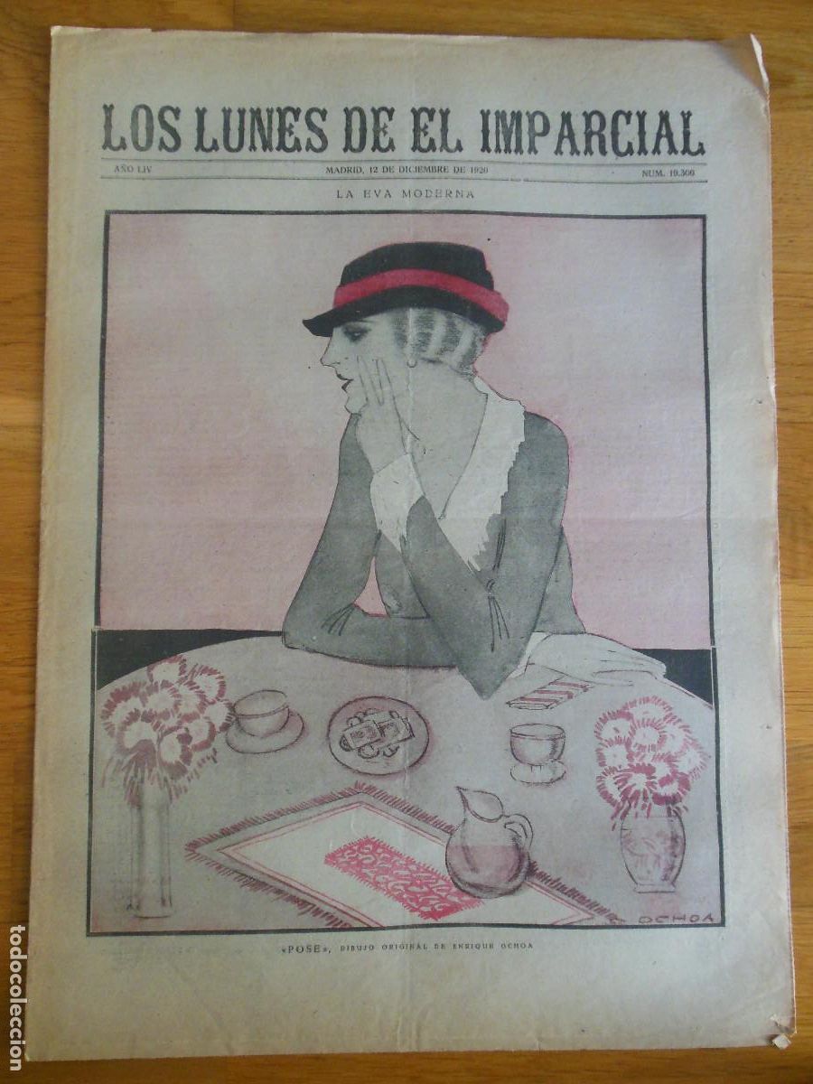 Coleccionismo de revistas y peri&oacute;dicos: 1920 PERI&Oacute;DICO LOS LUNES DE EL IMPARCIAL MADRID - ENRIQUE OCHOA VALENTIN ZUBIAURRE TAGORE RELOJ